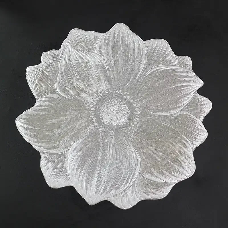 set de table résistant forme de lotus argente