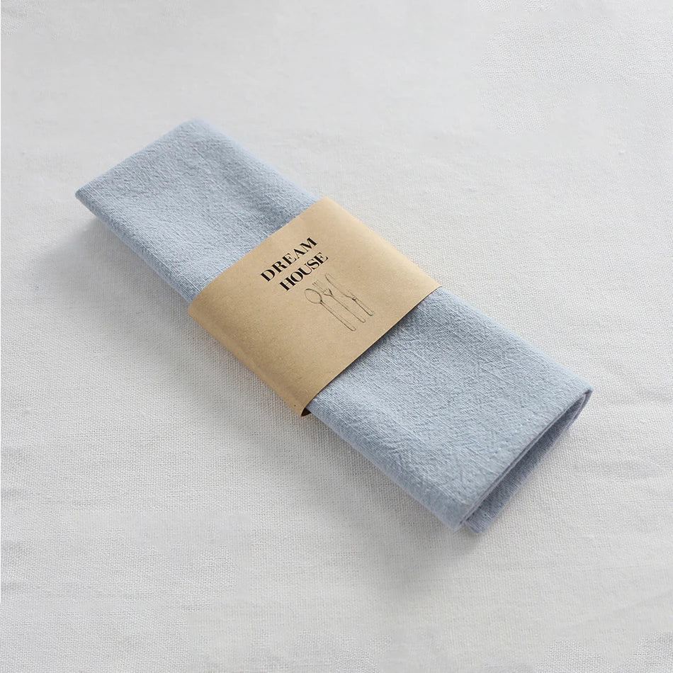 set de table réutilisable en lin de coton bleue