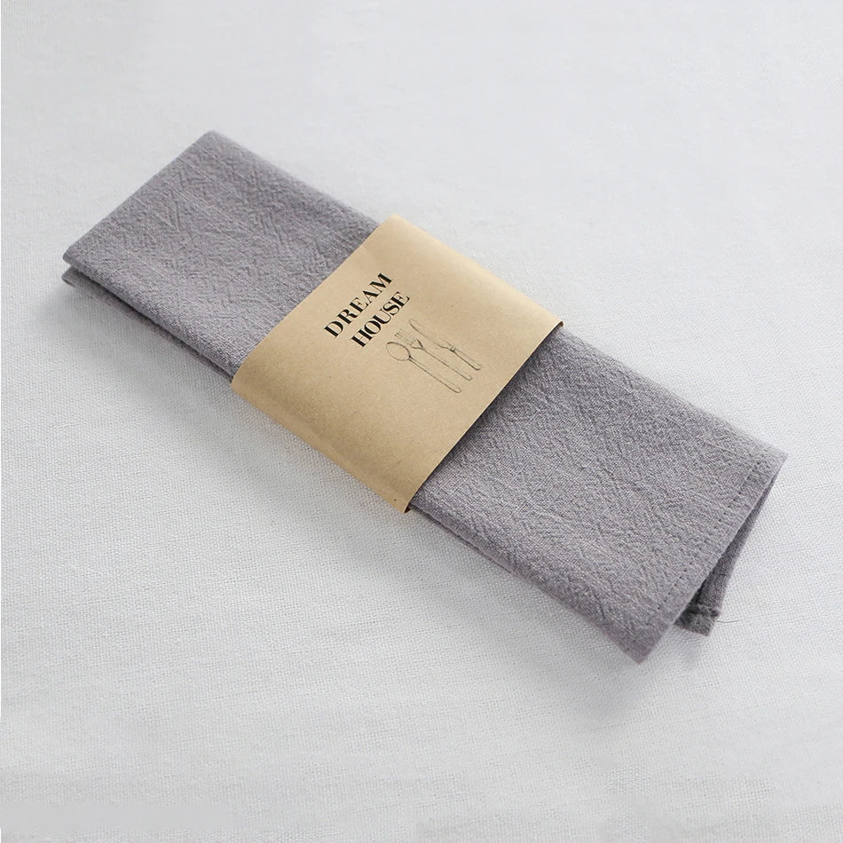 set de table réutilisable en lin de coton gris