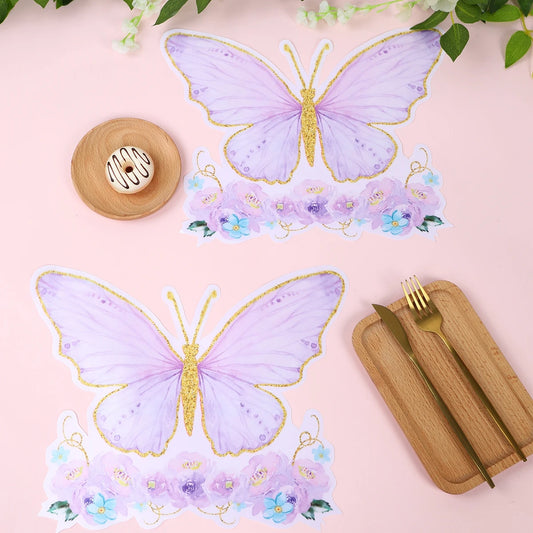 set de table satin papillon baby shower anniversaire