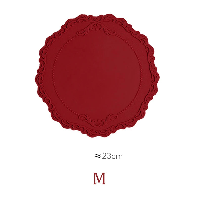set de table silicone élégant rouge
