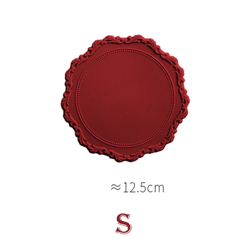 set de table silicone élégant rouge