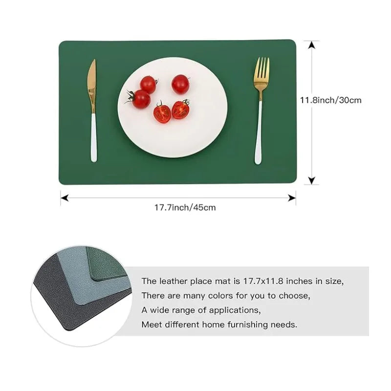 set de table vert pvc