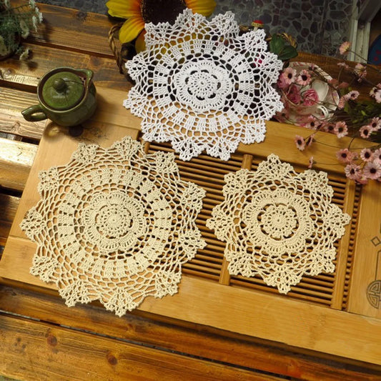 set de table vintage crocheté