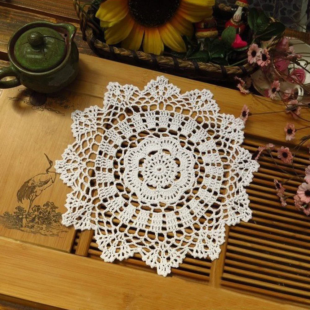 set de table vintage crocheté