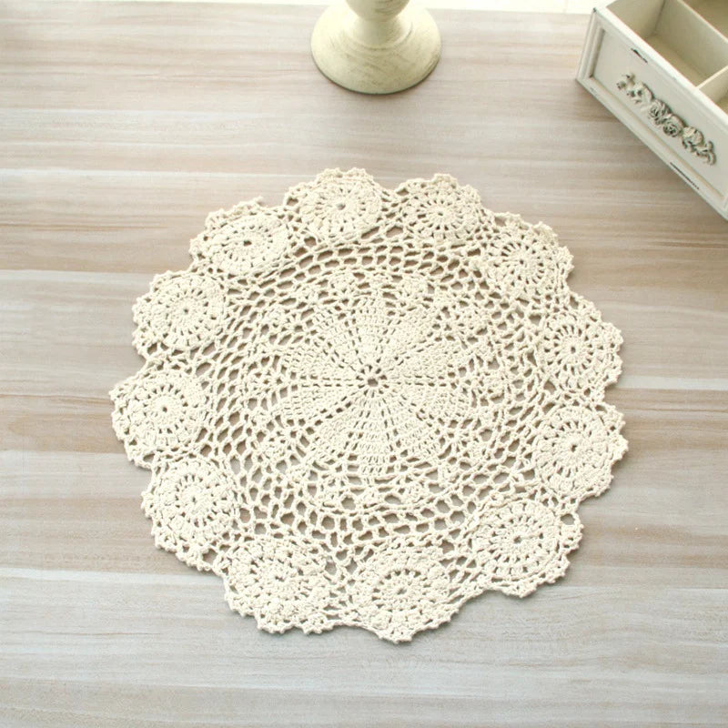 set de table vintage crocheté