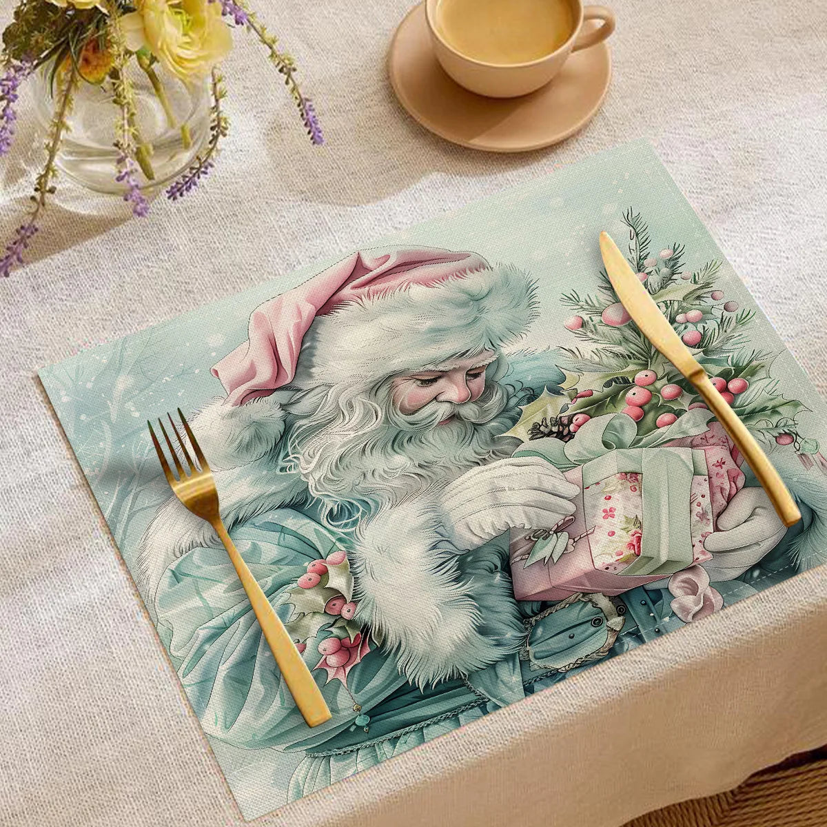 set de table vintage noël6