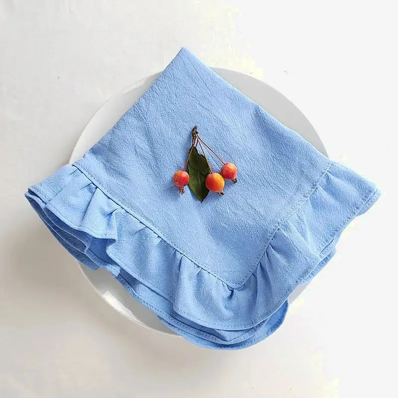 Sets de table serviettes blanches volants