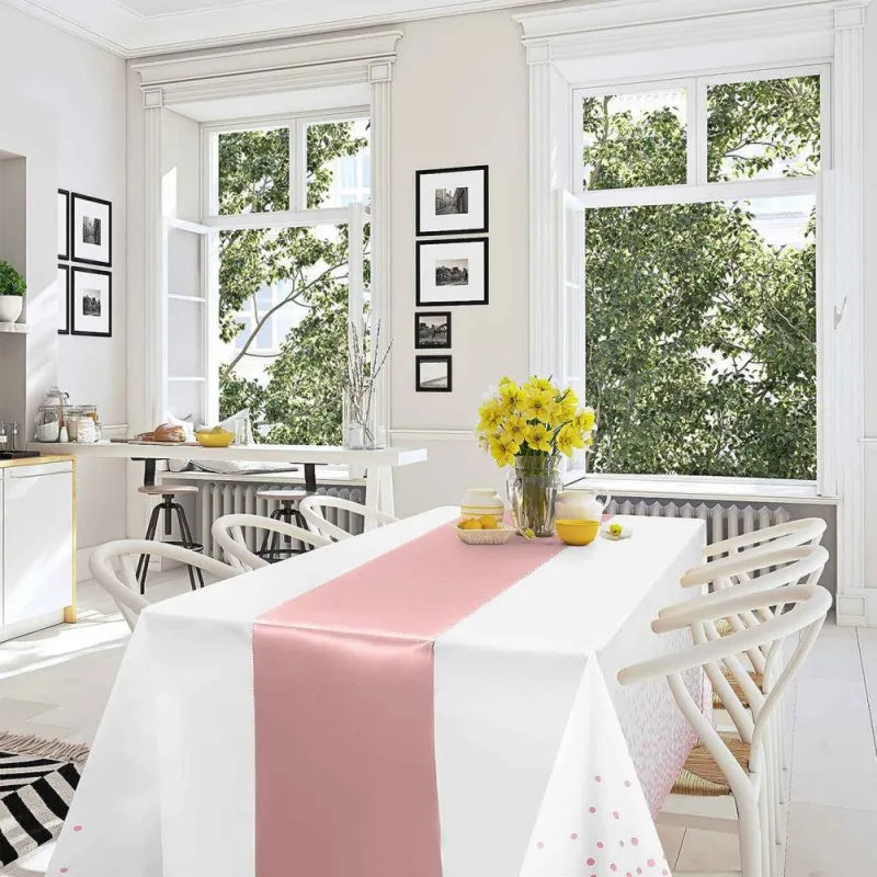 vue chemin de table rose